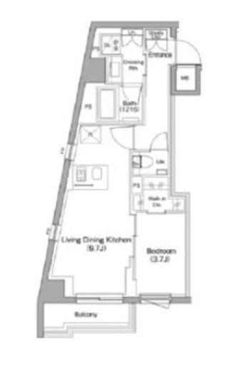 ザ・パークハビオ中野新橋 210 間取り図
