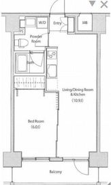 ソサエティ蔵前 1002 間取り図