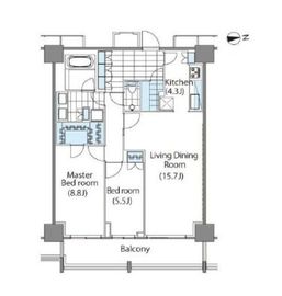 コンフォリア新宿イーストサイドタワー 2615 間取り図