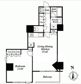 プラウドタワー白金台 4階 間取り図