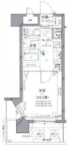 パレステュディオ渋谷ウエスト 2階 間取り図