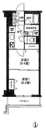 アイルグランデ大田 5階 間取り図