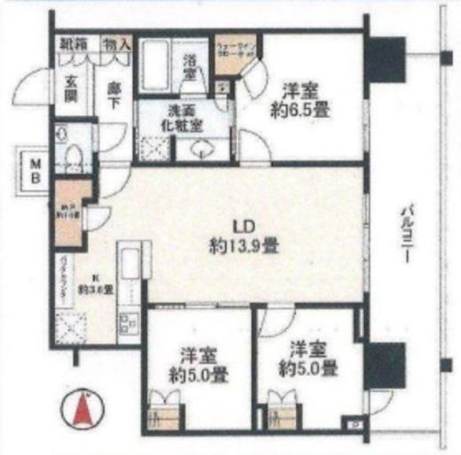 プラウドタワー武蔵小杉 45階 間取り図