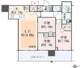 プラウドタワー武蔵小杉 44階 間取り図