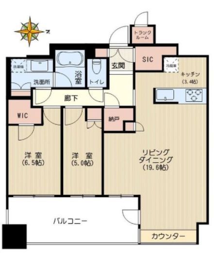 パークコート文京小石川ザ・タワー 23階 間取り図