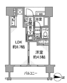パークホームズ四谷三丁目アーバンレジデンス 9階 間取り図