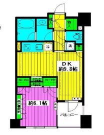 サンクタス築地 9階 間取り図