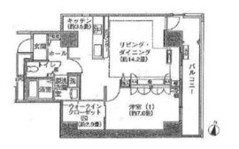 シティコート目黒 2-1007 間取り図