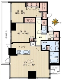 パークコート文京小石川ザ・タワー 23階 間取り図