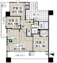 セントスクエア武蔵小杉 14階 間取り図