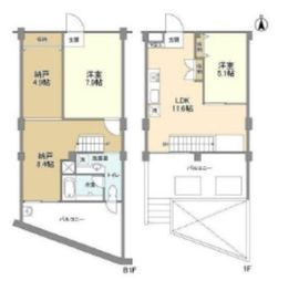 元住吉アートフラッツ 104 間取り図