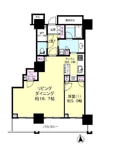 ベイクレストタワー 32階 間取り図