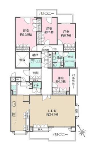 深沢パークハウス 2階 間取り図