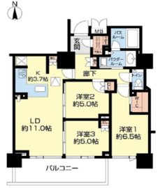 ベイサイドタワー晴海 32階 間取り図