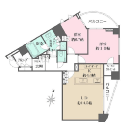 乃木坂パークハウス 7階 間取り図