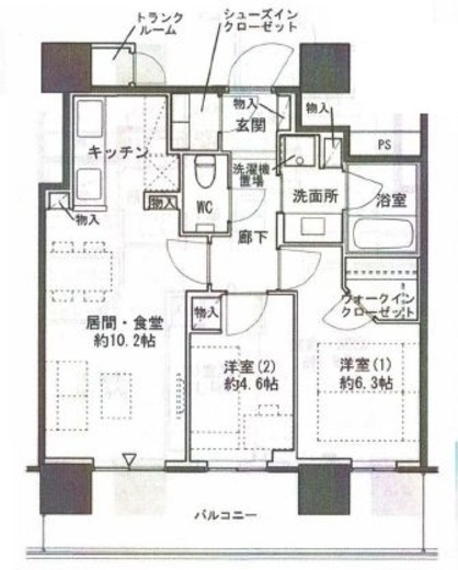 パークシティ中央湊ザタワー 22階 間取り図