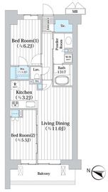 アビティグランデ砧 5階 間取り図