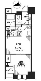 シティハウス東京新橋 5階 間取り図