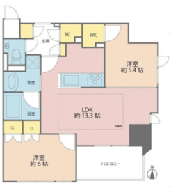 ジオ西新宿ツインレジデンス 5階 間取り図