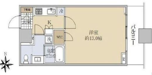 コンシェリア西新宿タワーズウエスト 13階 間取り図