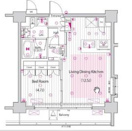 ガーラ・リバーサイド目黒 8階 間取り図