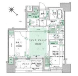 パークホームズ築地 14階 間取り図