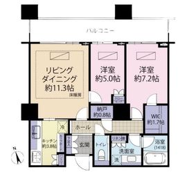 パークコート麻布十番ザタワー 24階 間取り図