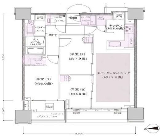 シティタワー銀座東 12階 間取り図