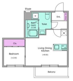 コルティーレ上北沢 204 間取り図