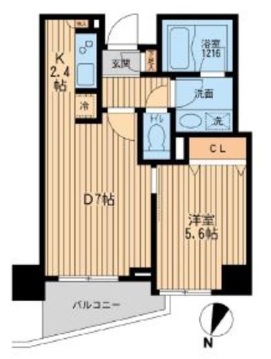 クリオ上野毛ラ・モード 7階 間取り図