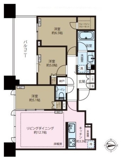 シティタワー武蔵小杉 34階 間取り図
