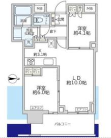 プラウドタワー武蔵小杉 8階 間取り図