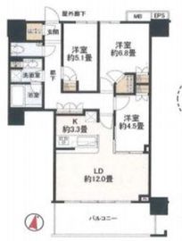 THE KOSUGI TOWER 24階 間取り図