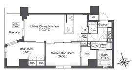 コンフォリア日暮里 208 間取り図