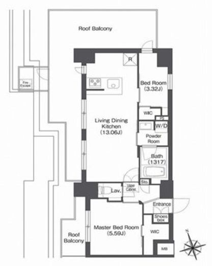 コンフォリア日暮里 901 間取り図