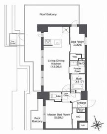 コンフォリア日暮里 901 間取り図