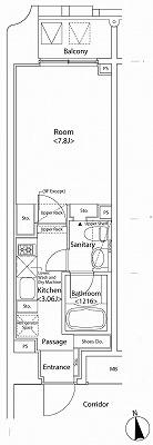 プライマル新宿若松町 901 間取り図