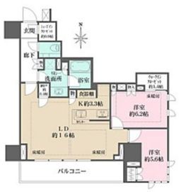 ザ・パークハウス三田タワー 5階 間取り図