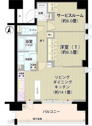 ガーデニエール砧レジデンス 109 間取り図