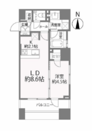 クオリア神南フラッツ 13階 間取り図