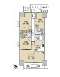 ブランズ西新宿 1階 間取り図