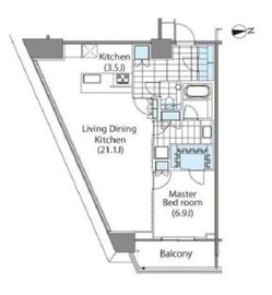 コンフォリア新宿イーストサイドタワー 1913 間取り図