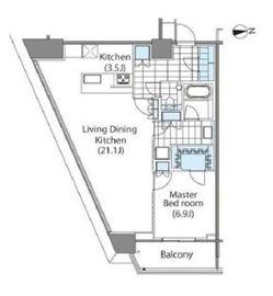 コンフォリア新宿イーストサイドタワー 1913 間取り図