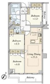 グランドメゾン桜新町 4階 間取り図