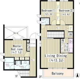 プラシード自由が丘 201 間取り図