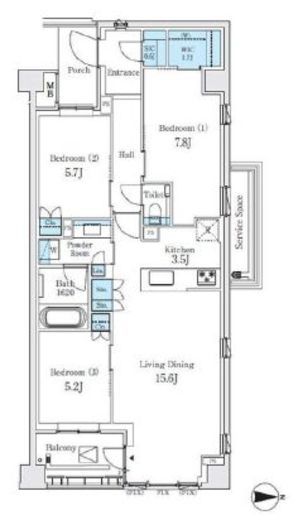 ザ・レジデンス小杉陣屋町 3階 間取り図