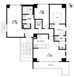 外苑北SRCビル 501 間取り図