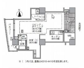 アクティ汐留 4310 間取り図