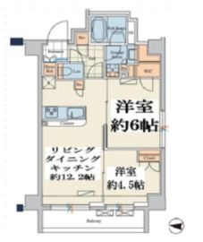 クレストコートTS吾妻橋 203 間取り図