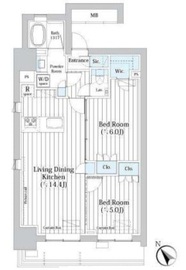 ライオンズフォーシア築地ステーション 701 間取り図